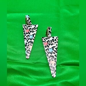 Leopard Print Triangle Earrings